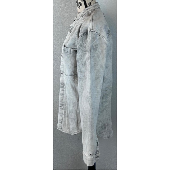 Tigha Denim Grandad Stand Up Collar Shirt, size Large - Picture 2 of 8